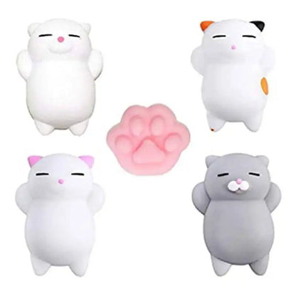 Mochi Squishy Cat Paw 5Pcs Kawaii Fidget Toy Stress Relief Squeeze Toy for Kids Adults Birthday Party Gift Goodie Bag Stuffer